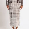 ZANKOV Alina Sequin Check Wool Skirt | Statement Sets | Skirts & Shorts
