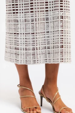 ZANKOV Alina Sequin Check Wool Skirt | Statement Sets | Skirts & Shorts