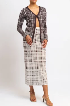 ZANKOV Alina Sequin Check Wool Skirt | Statement Sets | Skirts & Shorts