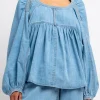 RACHEL COMEY Ancora Top | Denim | Statement Sets