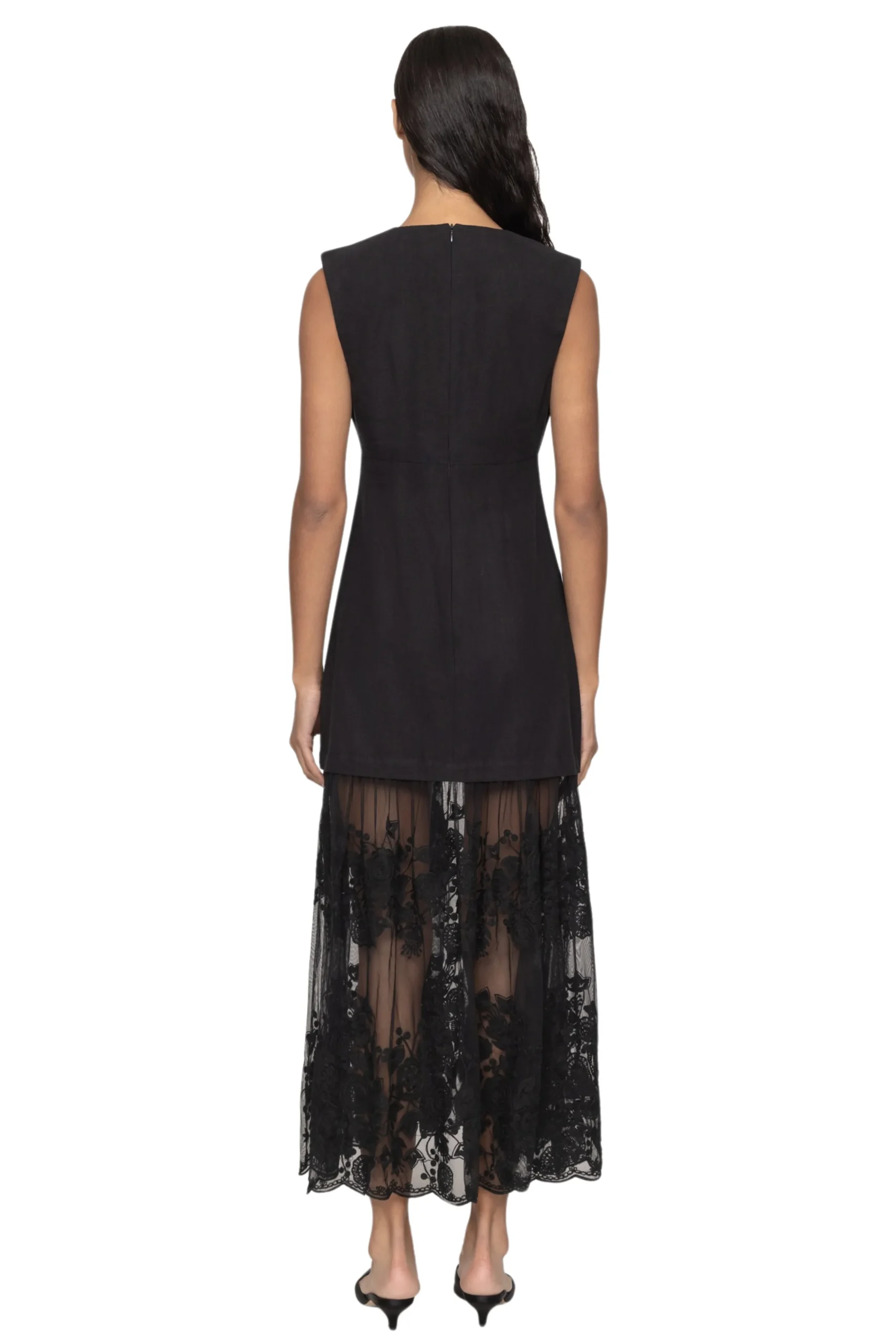 SEA NEW YORK Arielle Lace V-Neck Midi Dress | Midi | Cocktail