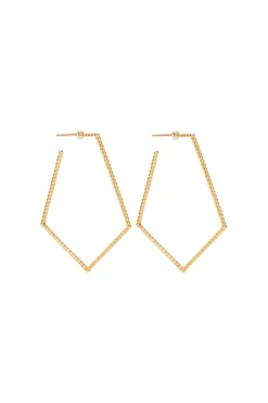 LOLA FENHIRST Beaded Pentagon Earrings - 18k Yellow Gold | Earrings | Fine Jewelry