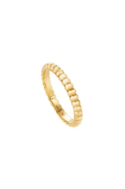 LOLA FENHIRST Beaded Thin Band - 18k Yellow Gold (Satin Finish) | Rings | Fine Jewelry