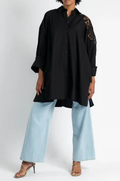 FORTE FORTE Botanical Flower Embroidery Shirt in | Shirts & Tops