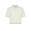 FORTE FORTE Cablé Lux Handmade Crochet Cropped Polo | Shirts & Tops