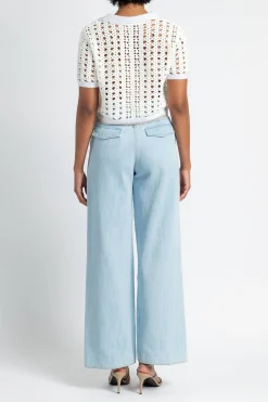FORTE FORTE Cablé Lux Handmade Crochet Cropped Polo | Shirts & Tops