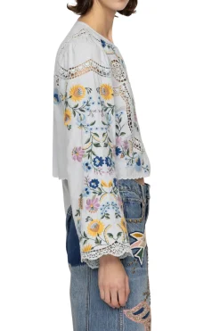SEA NEW YORK Celia Embroidery Long Sleeve Blouse | Shirts & Tops