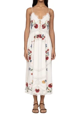 SEA NEW YORK Celia Embroidery Slip Dress | Midi | Day