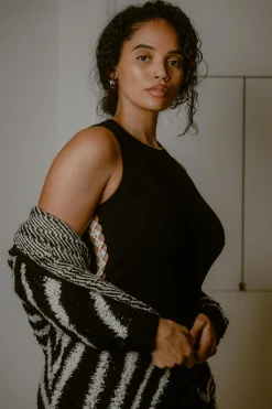 ZANKOV Christian Ripple Wool Knit Cardigan | Sweaters