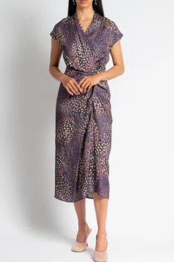 DRIES VAN NOTEN Dilian Jacquard Surplice Dress | Midi | Cocktail
