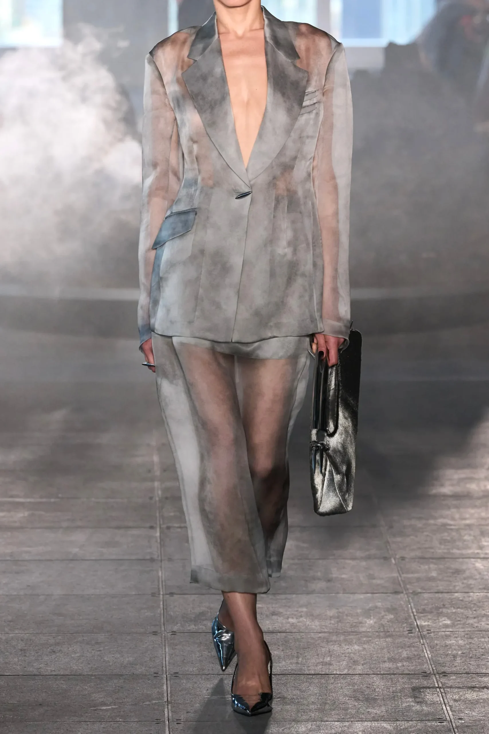 GRACE LING Fog Tailored Silk Midi Skirt | Statement Sets | Skirts & Shorts
