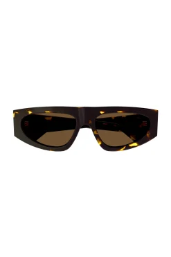 BOTTEGA VENETA Geometric Frame Sunglasses in Spotted Havana | Sunglasses