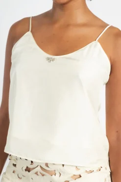 FORTE FORTE Habotai Silk Crystal Top | Shirts & Tops