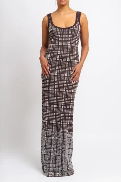 ZANKOV Jaqueline Check Wool Maxi Dress | Maxi | Date Night