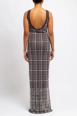 ZANKOV Jaqueline Check Wool Maxi Dress | Maxi | Date Night