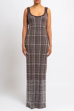 ZANKOV Jaqueline Check Wool Maxi Dress | Maxi | Date Night
