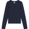 FLORE FLORE Jill Long Sleeve Tee in Navy | Shirts & Tops