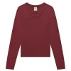 FLORE FLORE Jill Long Sleeve Tee in Syrah | Shirts & Tops