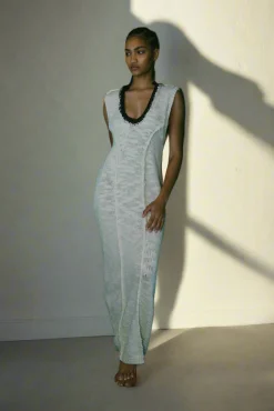 AISLING CAMPS Leather Crochet Cocoon Wool Knit Dress | Knits