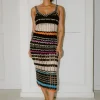 ZANKOV Libania Black Stripe Wool Knit Dress | Midi | Knits