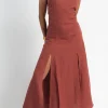FORTE FORTE Linen Canvas Straps Dress | Maxi | Midi