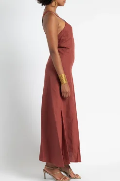 FORTE FORTE Linen Canvas Straps Dress | Maxi | Midi