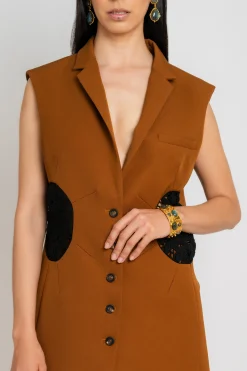 DIOTIMA Long Tower Crochet Vest | Coats & Jackets | Statement Sets