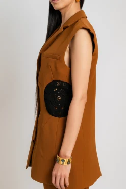 DIOTIMA Long Tower Crochet Vest | Coats & Jackets | Statement Sets