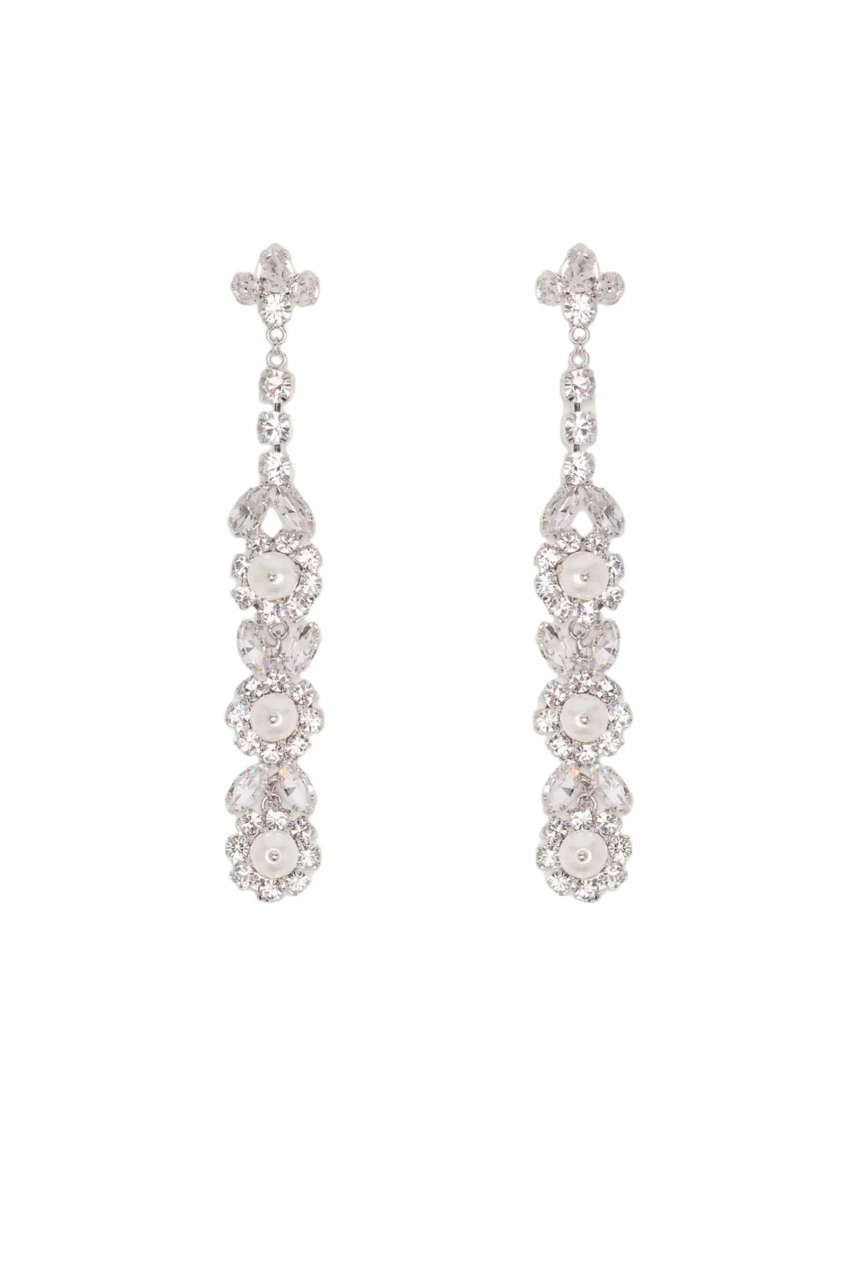 SIMONE ROCHA Long Victorian Pearl & Crystal Drip Earrings | Earrings