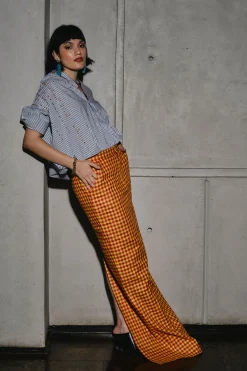ZANKOV Luduvide Check Maxi Skirt | Statement Sets | Skirts & Shorts