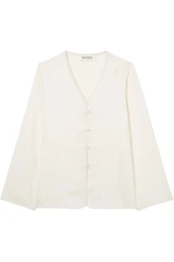 ROHE Mandarin Closure Silk Top | Shirts & Tops
