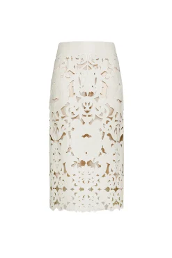 FORTE FORTE Poetic Orchid Embroidery Vegan Leather Skirt | Skirts & Shorts