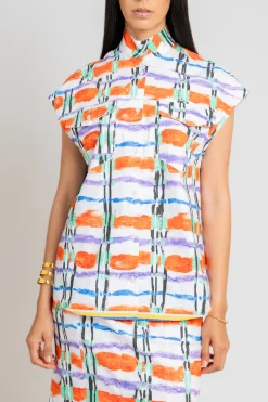 STELLA JEAN Printed Button Down Shirt | Statement Sets | Shirts & Tops