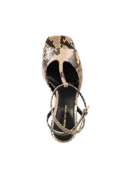 DRIES VAN NOTEN Python T-Strap Wedge Sandals | Sandals