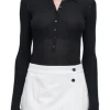 MARIA MCMANUS Ribbed Button Polo | Shirts & Tops