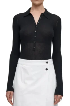 MARIA MCMANUS Ribbed Button Polo | Shirts & Tops