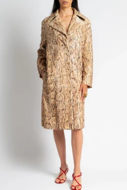DRIES VAN NOTEN Ricca Embellished Snake Print Coat | Coats & Jackets