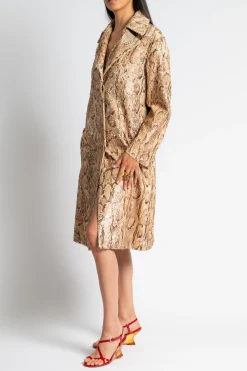 DRIES VAN NOTEN Ricca Embellished Snake Print Coat | Coats & Jackets