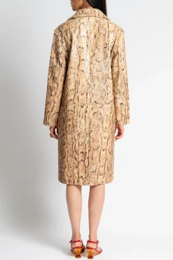 DRIES VAN NOTEN Ricca Embellished Snake Print Coat | Coats & Jackets