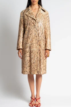 DRIES VAN NOTEN Ricca Embellished Snake Print Coat | Coats & Jackets
