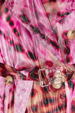 DRIES VAN NOTEN Risto Transparent Floral Print Trench Coat | Coats & Jackets