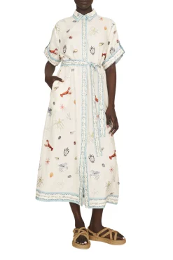 ALEMAIS Sandy Embroidered Shirtdress | Midi | Day
