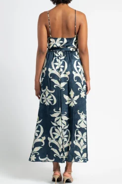 FORTE FORTE Secret Lily Print Viscose Satin Top | Statement Sets | Shirts & Tops