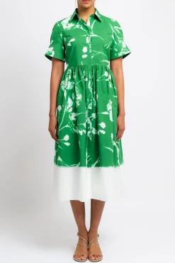 ERDEM Short Sleeve Shirt Dress | Midi | Prints