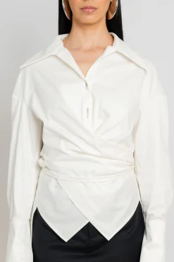 GRACE LING Stitched Oversized Wrap Shirt | Shirts & Tops