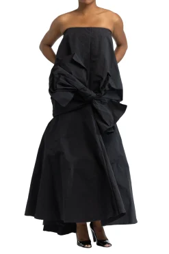 CHRISTOPHER JOHN ROGERS Strapless Tie Front Bubble Gown | Maxi