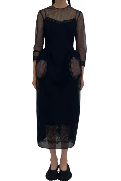 SIMONE ROCHA Stuffed Carnation Pocket Fitted Dress | Midi | Cocktail