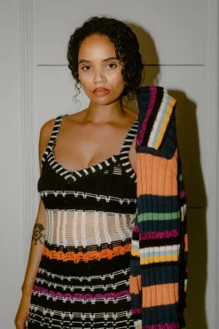 ZANKOV Suri Wool Stripe Cardigan | Sweaters