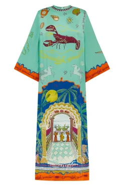 ALEMAIS Surrealist Summer Midi Silk Dress | Midi | Day