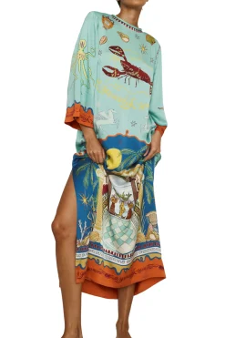 ALEMAIS Surrealist Summer Midi Silk Dress | Midi | Day